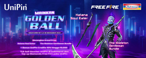 Mainkan Golden Ball dan Menangkan Katana Soul Eater, The Skeleton Gentleman Bundle, serta Bonus UniPin Credits 10% hingga 10,000